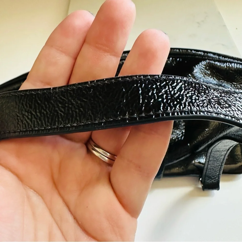 Hobo International Vintage Elegant Black Patent Leather Handbag